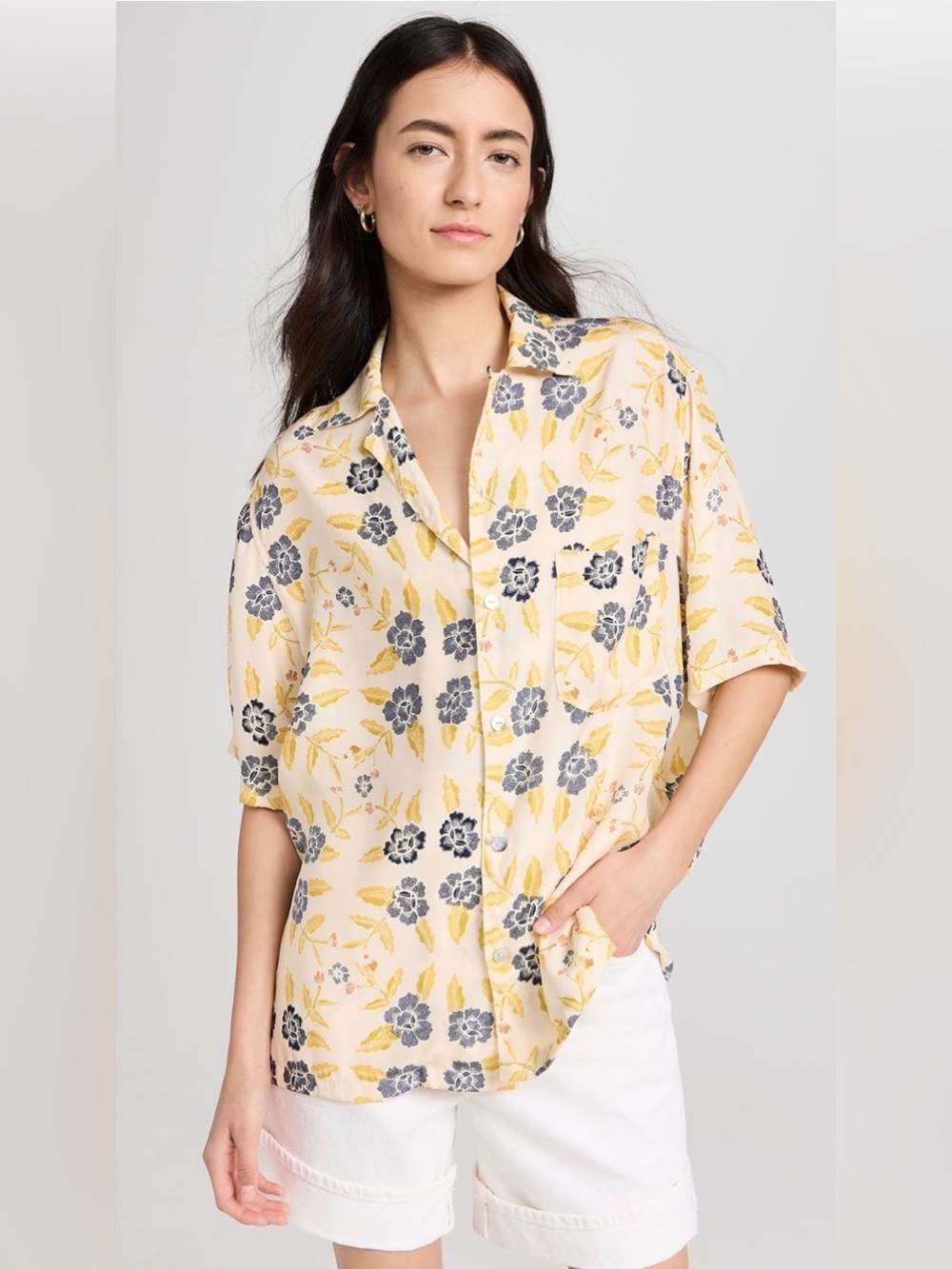 Natalie Martin Collection Kevin Shirt Jasper Shorts Matching Set Floral Silk L - Picture 2 of 15